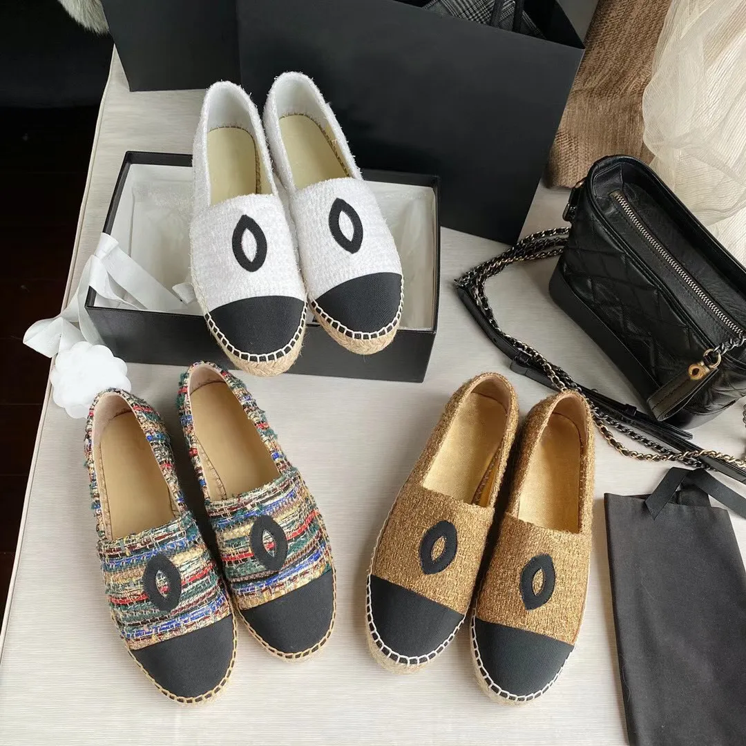 Espadrilles designer sko lyx sneaker kvinna casual sko canvas äkta läder loafers klassiska designstövlar tofflor slides av shoebrand 02