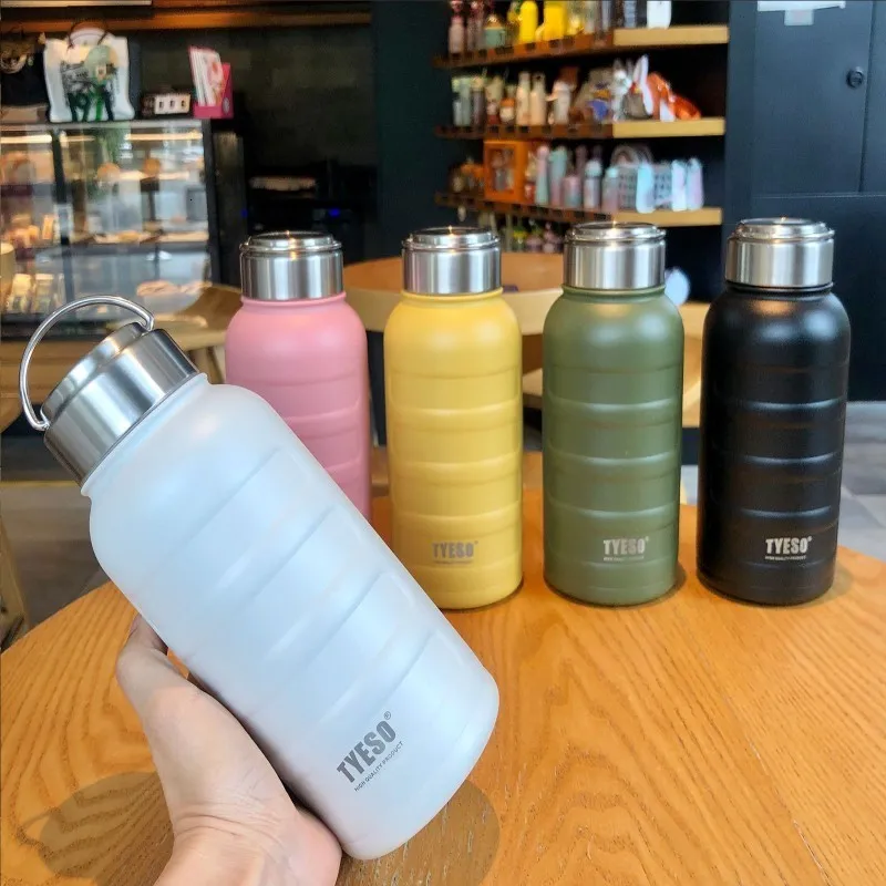 Mugs Tyeso Thermos Water Bottle 1000 ml 750 ml 360 ml Dubbel rostfritt stål Vakuumkolvmugg Portable Outdoor Fitness Sports Drinks Cup 230815