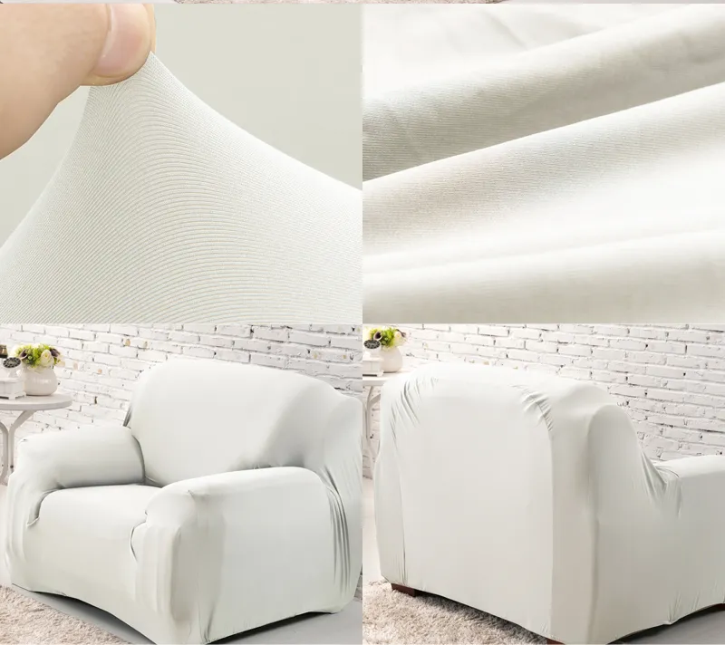 1 Seat Sofa Cover Solid Color Stretch Fabric Couch Covers for Living Room Sectional Corner Settee Slipcovers