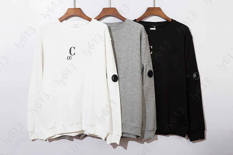 Tasarımcı Sweater Mens Jumper Cp Taş Te Sweatshirts Lens Yan Cep Tasarım Mektubu Baskılı Külot UNISEX Crew Boyun Sweatshirt