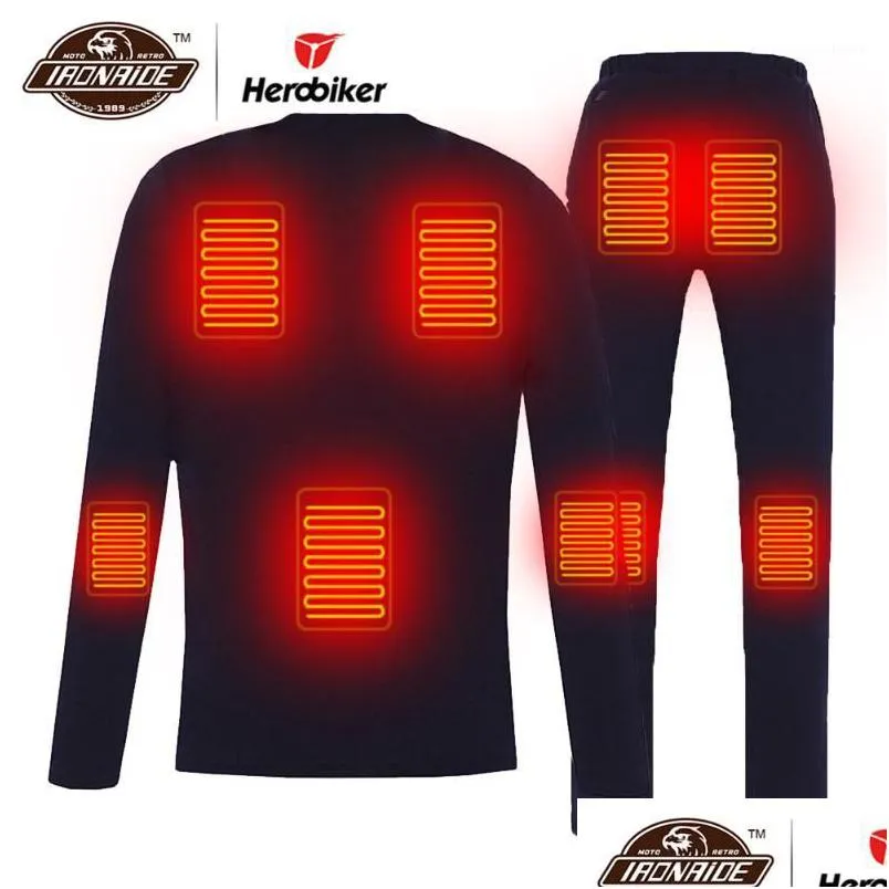 Odzież motocyklowa podgrzewana koszula ogrzewanie T Moto Electric USB Bielidma termiczna Zestaw ciepła na jesień zima 2 kolorowy dhlip Dhlip Dhlip