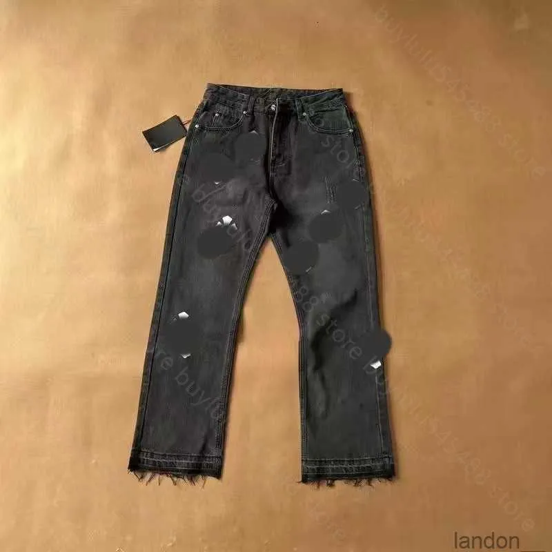 Heren en dames jeans broek 2023 modemerk Cr gewassen lederen rechte broek voor mannen en vrouwen koppels 91CT