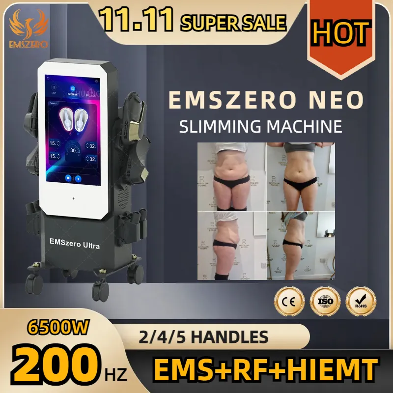 EMS-Culpt DLS-EMSLIM RF Slimmming Emszero 6500W Pantalla táctil 200Hz 2/4/5 Manja de manijas 15 Tesla Hiemt Body EmssCulptinghealtn Equipo de belleza