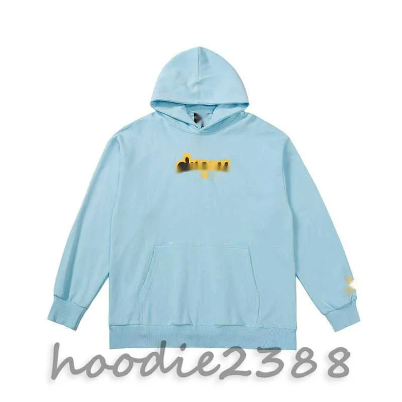 Bebek mavi kapüşonlu niş tasarımcı kapşonlu houre cadde moda instagram çift harfler sis kapşonlu ceket erkek hoodie kadın hoodie