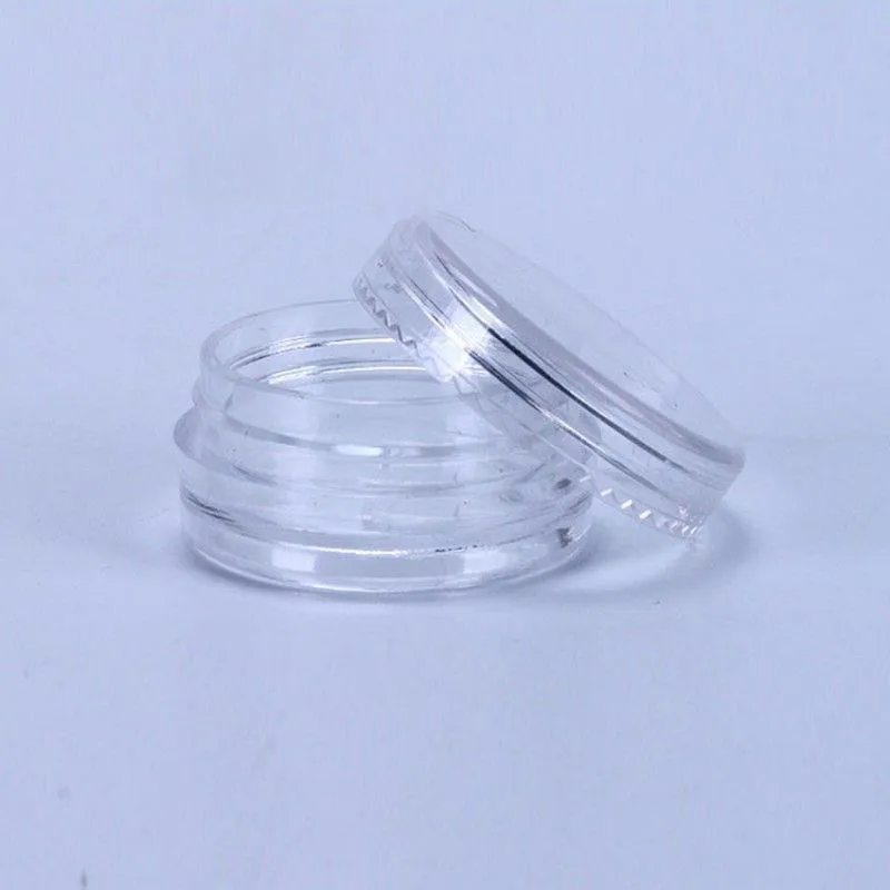 Jarra vazia de plástico transparente, 2ml, 28x13mm, tampa transparente, pote de 2 gramas, tamanho de amostra para creme cosmético, sombra, unhas, pó, joias, e-líquido aboox