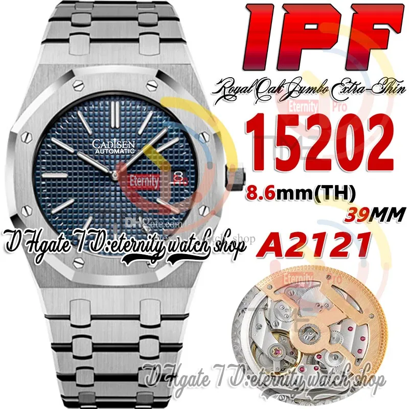 IPF 39 мм ZF15202 Cal.2121 SA2121 Автоматические мужские часы Ультра-тонкие 8,6 мм темно-синяя текстура