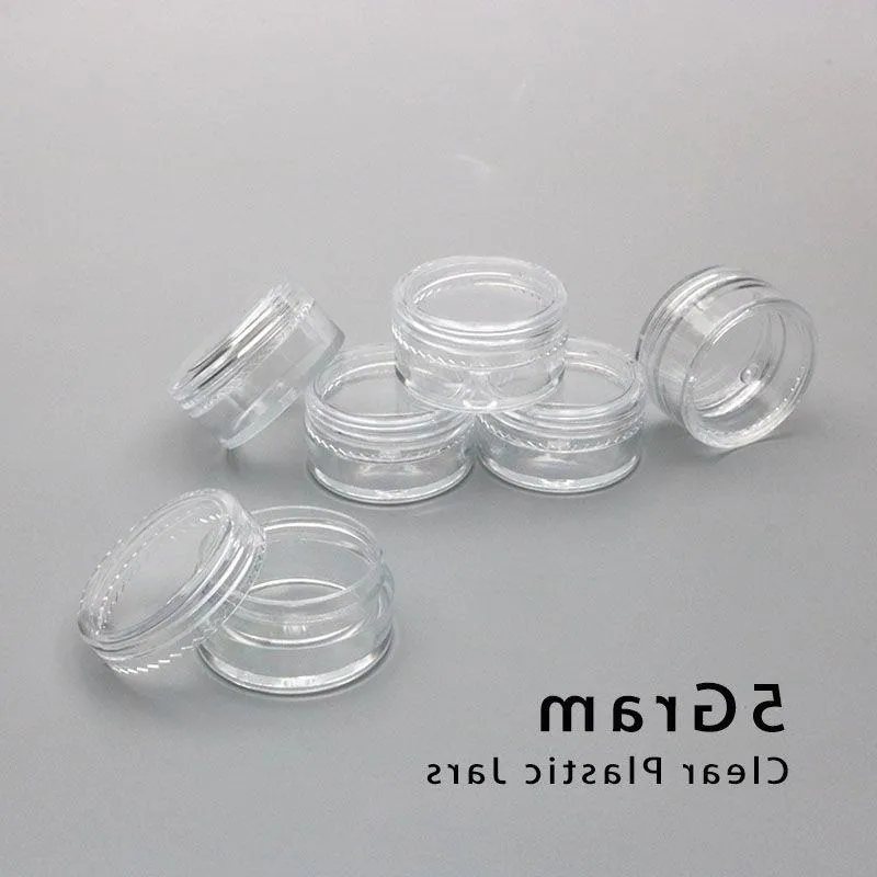 5 Gram Clear Jars Plastic Jars Plastic Cosmetic Container Empty Cosmetic Sample Containers Transparent 5ML Plastic Pot Jars Fnerd