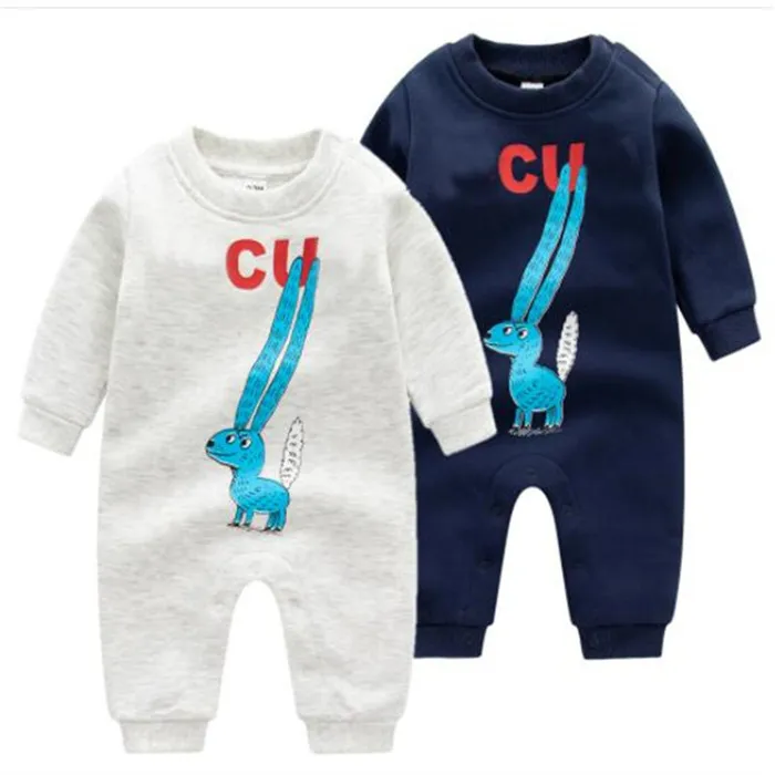 Designer kids Clothing Sets Newborn Baby Rompers Warm Fleece Toddler Girls Boy Clothes Letter Print Infant Jumpsuit Pajamas