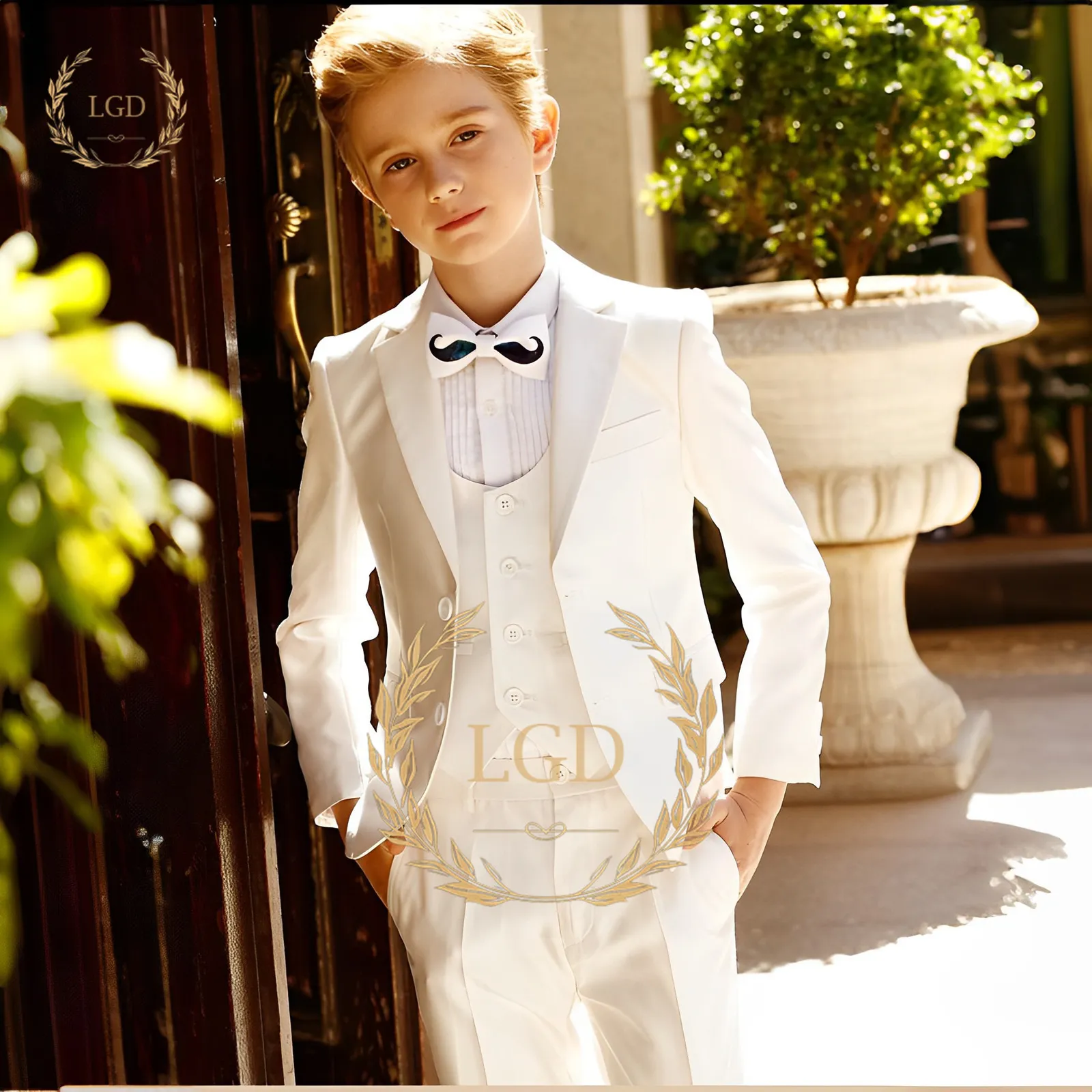 Suits Elegant Handcrafted Boys 3 -stycke Suit Set Anpassad klädsel för bröllopsfester och speciella tillfällen 230814