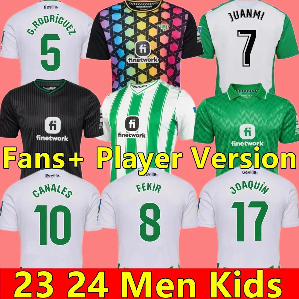 23 24 Real Betis Soccer Jerseys Joaquin Juanmi Fekir B.IGlesias Ayoze Special-upplaga L.Henrique William Pezzella målvakt Fotbollsskjortor Män uniform Kits Kits