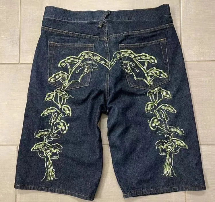 Herren Y2K Summer Denim Shorts Männer Haruku Modedrucken lässige Kurzhose Frauen Hip Hop Punk Streetwear Goth Baggy Jeans Hosen 230814 94