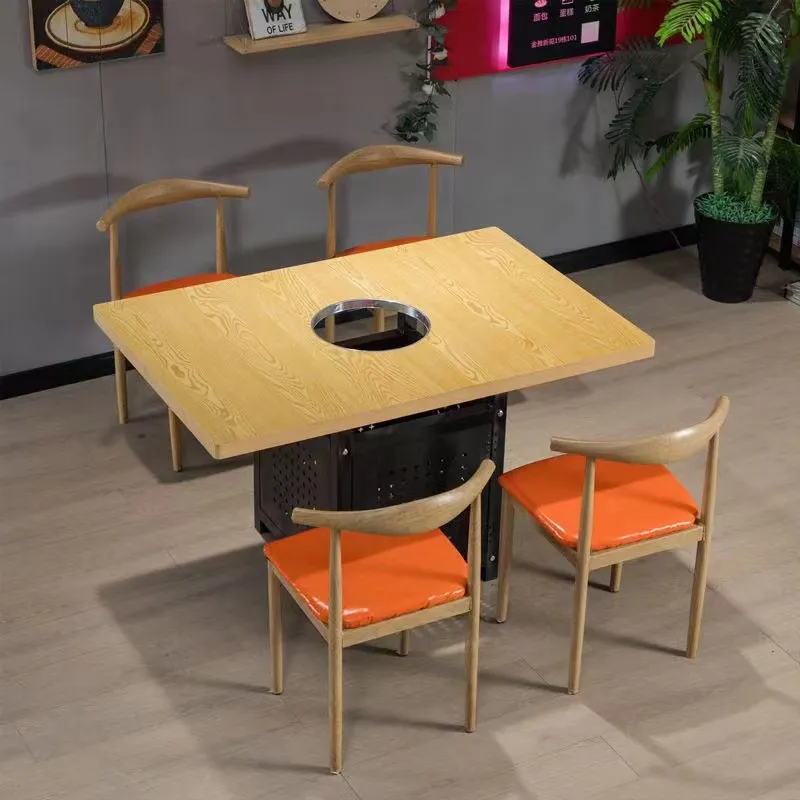 Marble Integrated Grand Hot Pot Lounge Table And Chairs For Commercial