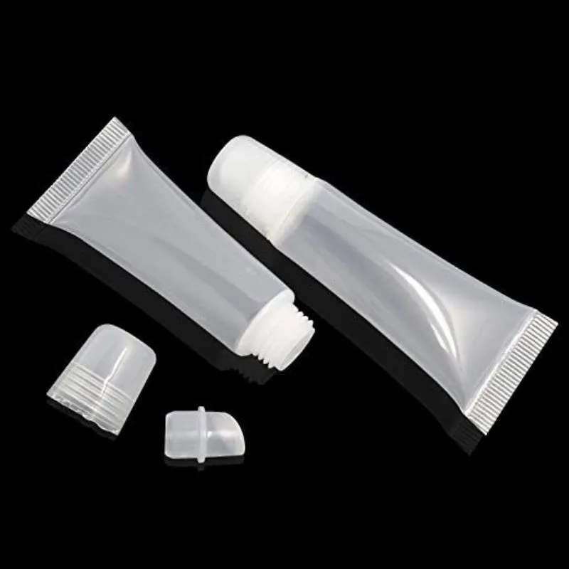 8ML Squeeze Clear Plastic Empty Refillable Soft Tubes Balm Lip lipstick Gloss Bottle Cosmetic Containers Makeup Box 10ML Frvqm