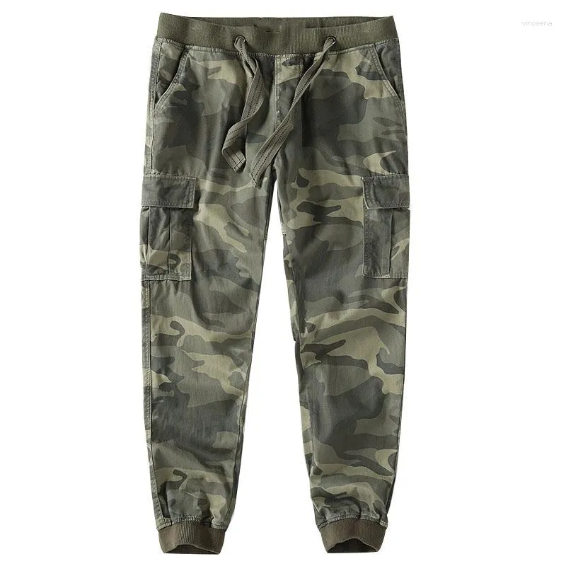 Men's Pants Spring Cargo Men Slim Trendy Camouflage Drawstring Army Streetwear Trousers Casual Joggers
