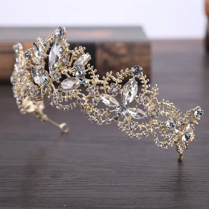 Pageant Quinceanera Wedding Crowns For Women Bling Rhinestone Beading Hair Jewelry Bridal Headpieces Tiaras Party Gowns