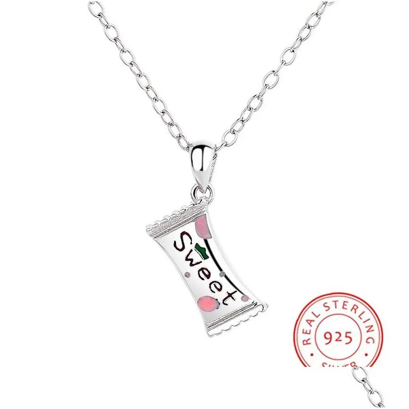 ペンダントネックレスリードニッケル100％925 Sterling Sier Necklace Sweet Candy Baby Jewelry for Child Child Kid drop DeliveryペンダントDhvja