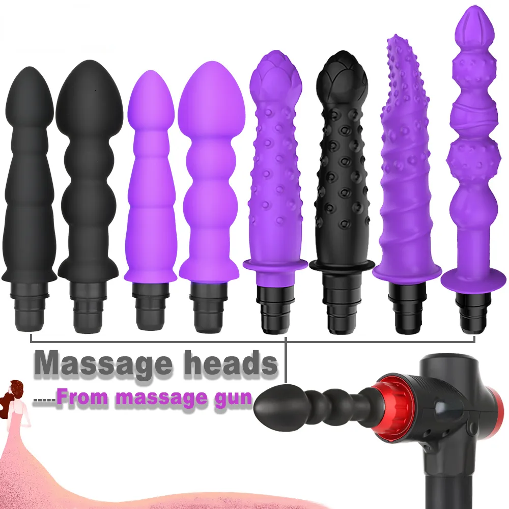 Full Body Massager Massage Gun Vibrators Head Vibration Message Gun for Female Man Fascia Massage Gun Percussion Silicone Heads Accesories 230815