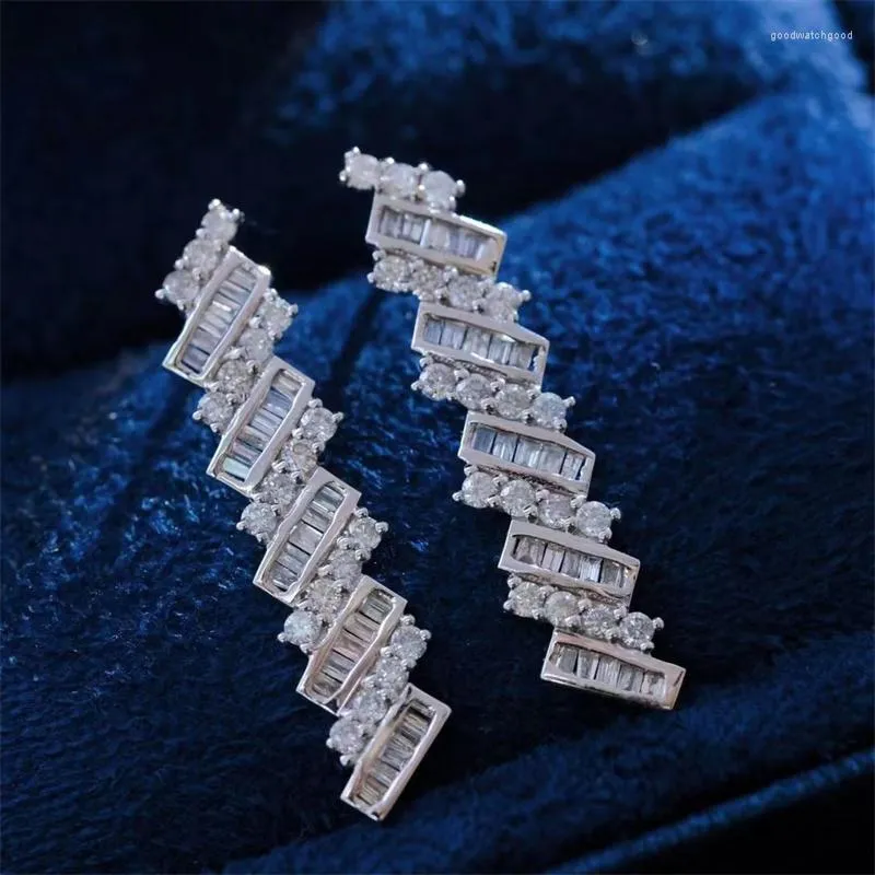 Stud Earrings Korean Ins Simple White Crystal Temperament All-match 925 Silver Needle Hypoallergenic Exquisite Birthday Gift