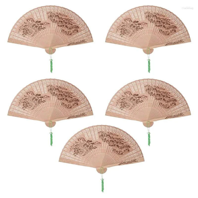 Dekorative Figuren Sandelholz Klappventilator Holz Hand Chinesisch Chinesisch im Retro -Stil für Hochzeitstanzparty faltbar