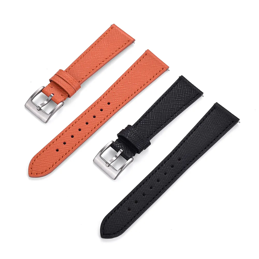 Bracelet Montre Cuir Rapide 18 Mm - Boucle Ardillon Acier, Démontage Sans Outil, Cuir Souple, Couleur Assortie