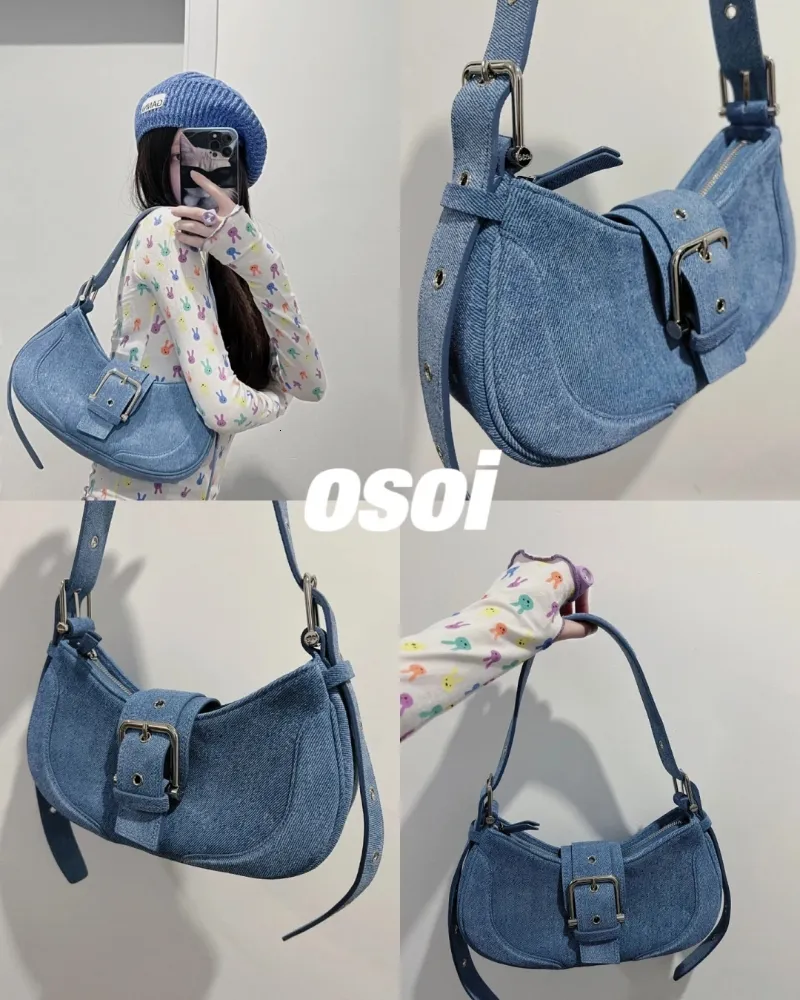 最安 DHgate.com:Osoi Denim Shoulder Multi-Functional Bag, Hobo ぬいぐるみ