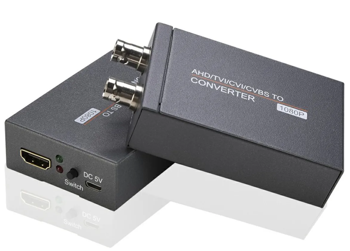 AHD TVI CVI CVBS segnale all'adattatore HDMI 4 in 1 Adattatore convertitore di segnale video Full HD per fotocamera di sicurezza CCTV analogica coassiale
