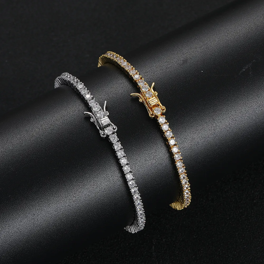 Bracelety uroku 2,5 mm żeńska bransoletka tenisowa mosiężna bransoletka z cyrkonem na imprezę BB222 230815