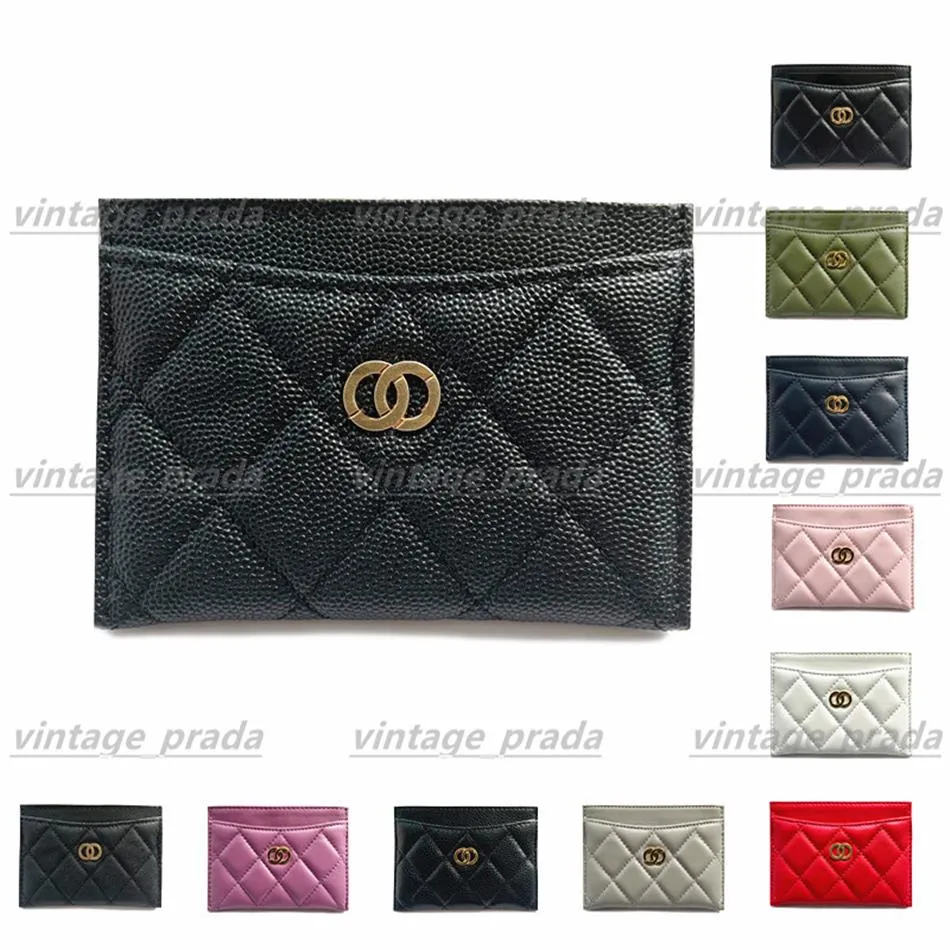 Luxuskartenhalter für Designer Brieftaschen Neue Mode Kaviar Lambskin Leder Damen Männer Münze Geldbörse Wallet Key Ring Cardhold285b