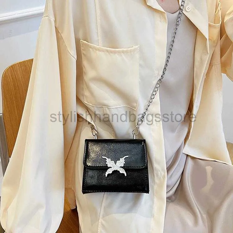 Torba krzyżowa do damskiej torby krzyżowej niszowa modna łańcuch motyli mini pomadka słuchawkowa kwadratowy work