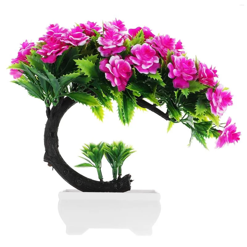 Decorative Flowers Artificial Potted Outdoor Fake Pot Simulated Flower Ornament
