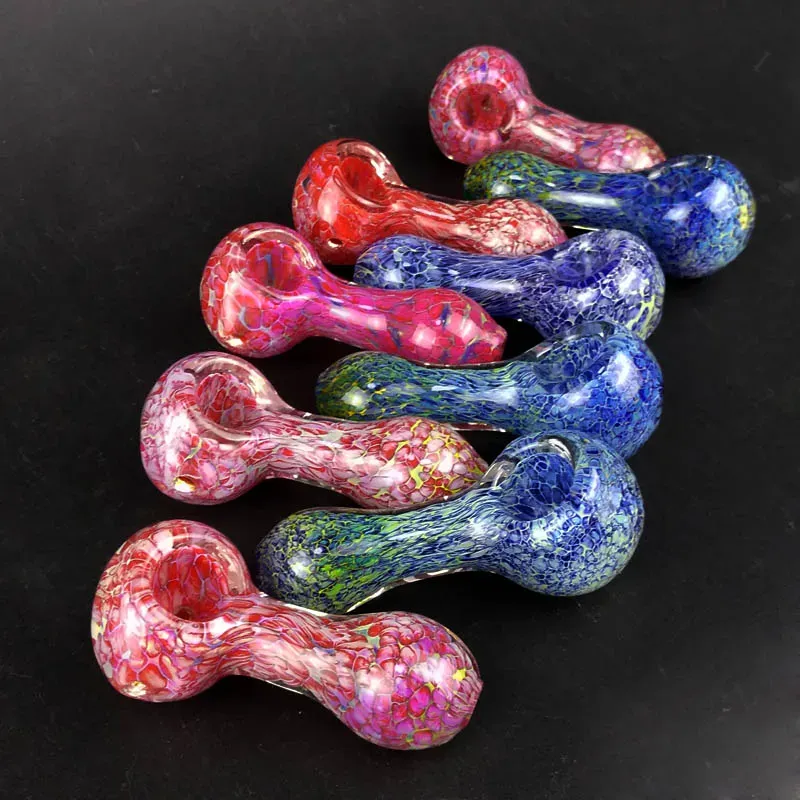 New Arrival Pink Blue Smoking Pyrex Oil Burner Pipes Spoon Glass Pipe Hand Smoke Tobacco Dry Herb In Stock