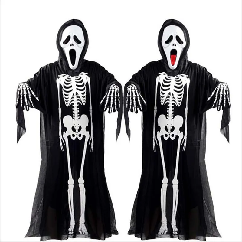 Occasioni speciali Halloween Adulti Kids Scheletro fantasma Scheletro stampato Masquerade Costumi di cosplay spaventosi per abbigliamento per feste per feste Carnival 230814