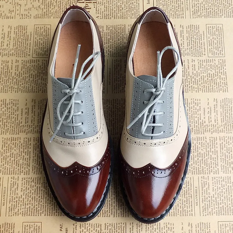 Klänningskor män äkta läder brogues oxford lägenheter skor för mens brun handgjorda vintage casual sneakers platt 230814