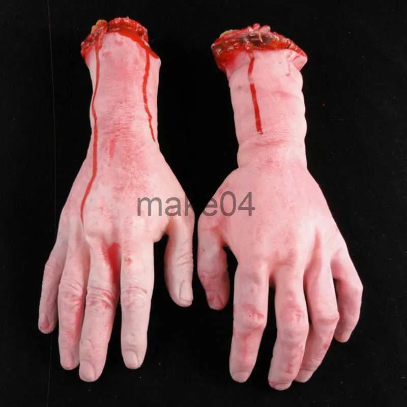 Nyhetsartiklar 1st skräck falskt latex livstorlek arm hand livslängd som skrämmande arm avskuren hand blodiga skrämmande halloween prop Haunted party dekoration j230815