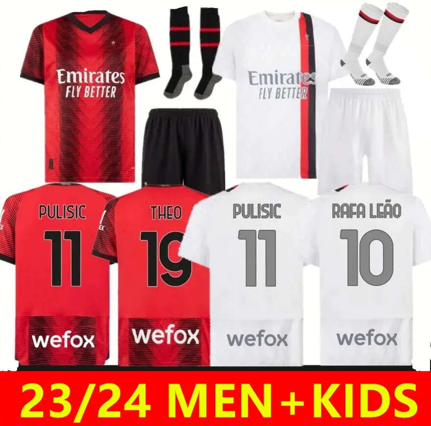 2023 IBRAHIMOVIC Soccer Jersey 22/23 AC MILANS GIROUD DE KETELAERE R. LEAO TONALI THEO Football Shirt Kids Kit Sets Uniform