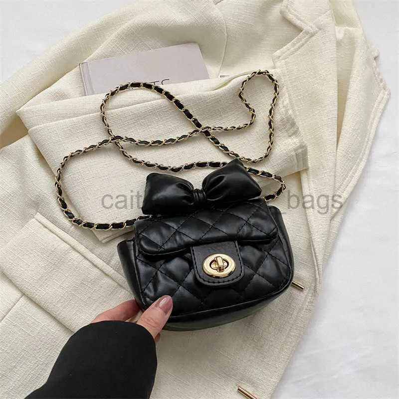 Cross Body Texture Small Bag 2023 New Fashionable and Fashionable Chain Crossbody Bag Solid Color Small Bowknot Mini Mouth Red Bag caitlin_fashion_bags