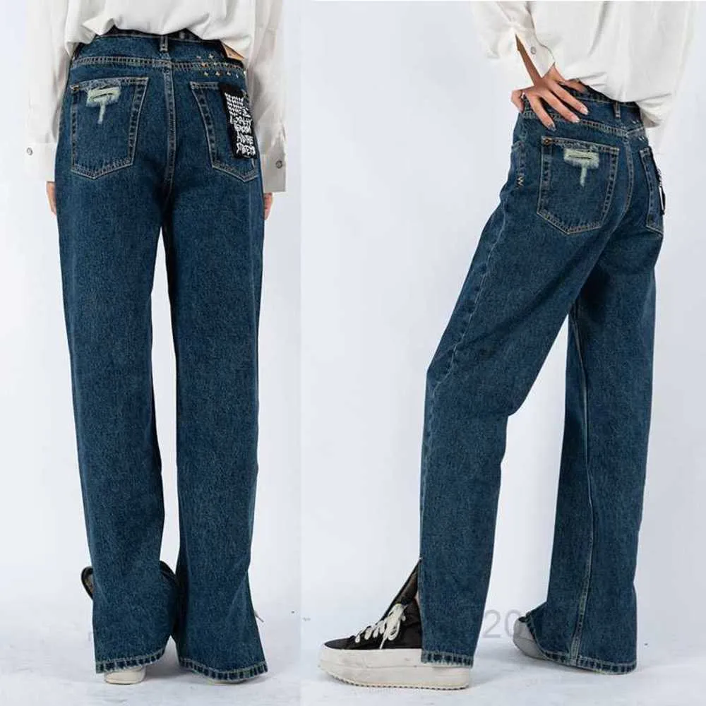 Ksubi Jeans Europe Америка высокая талия Slim Slim Split Doplive Denme Denim Denm Denim Bins для женщин и высокий размер 25-30 Новое лето