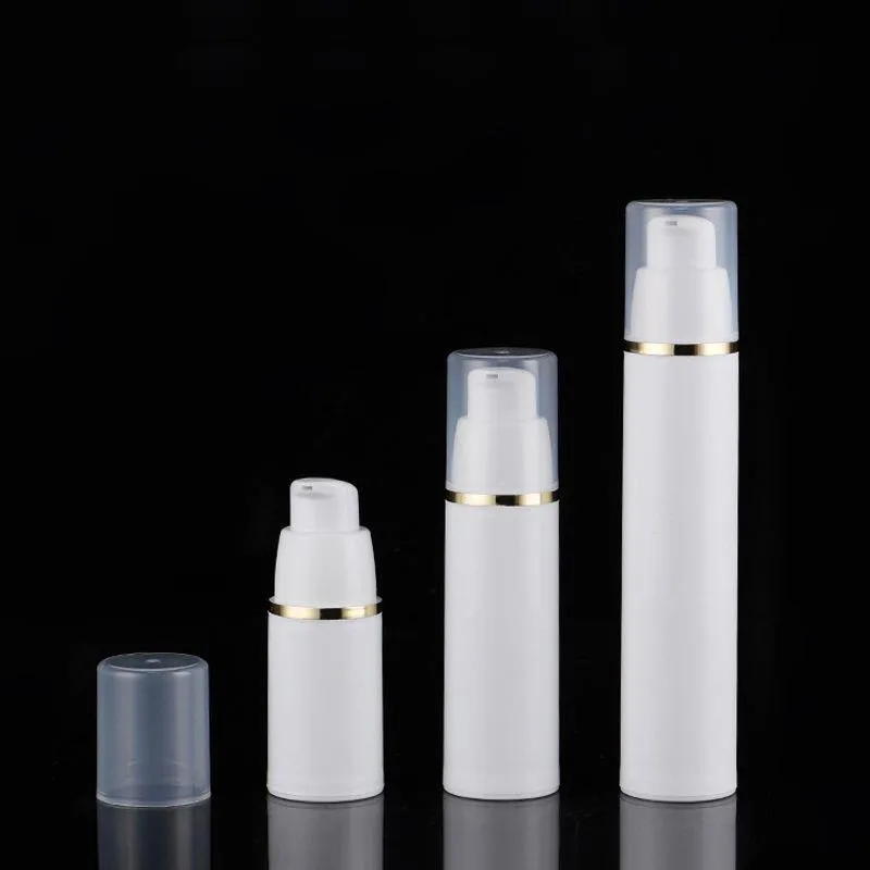 white empty PP plastic cosmetic packaging container serum lotion 15ml 30ml 50ml airless pump bottle Eigcg