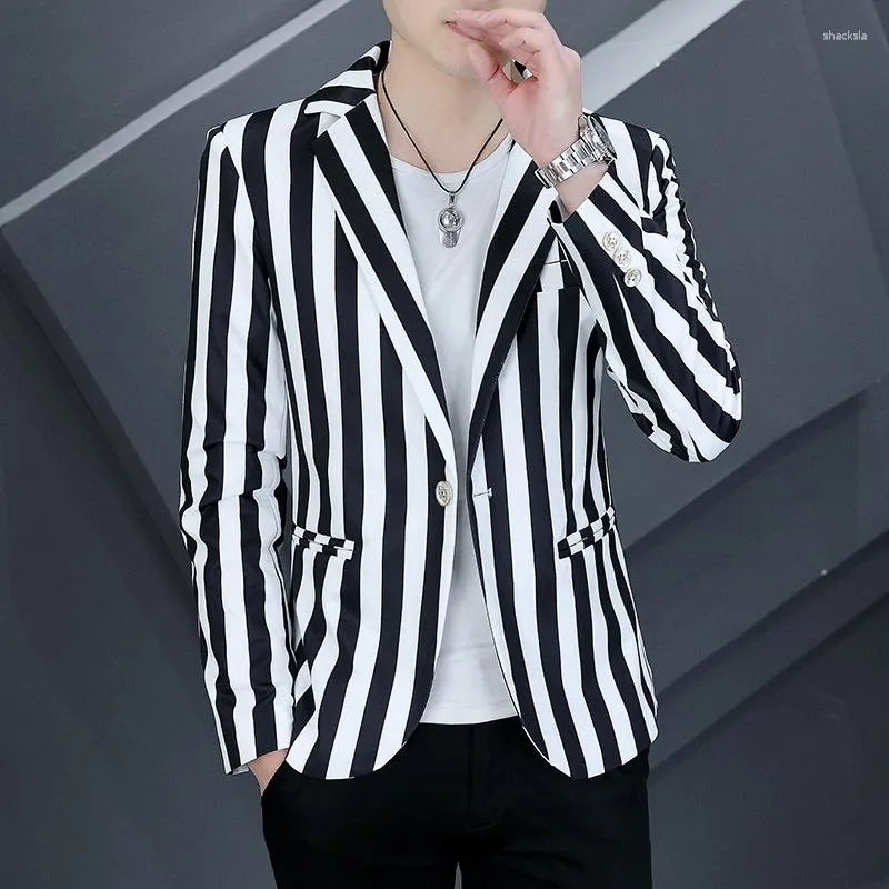 Mens striped top suit jacket