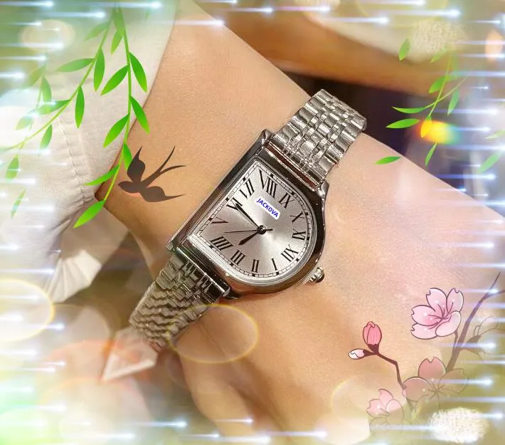 Ünlü özel şekilli roman tank kadran izle 35mm lüks stianless çelik grup saat kadın kuvars hareket bayanlar klasik popüler kuvars saat montre homme hediyeler