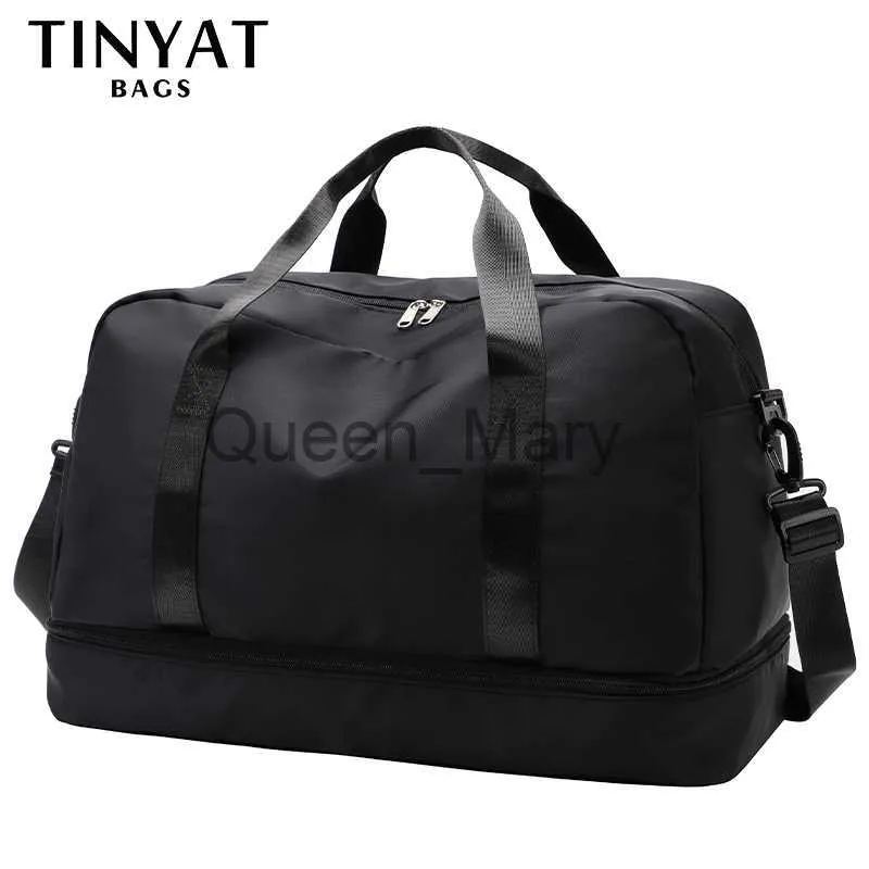 ダッフェルバッグTINYAT女性用の大きな旅行バッグハンドバッグナイロン荷物バッグ