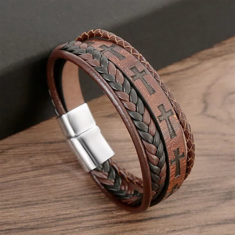 Vintage Men's Women's Faux Leather Surfer Bracelet Cuff - Temu