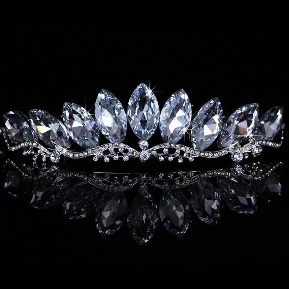 2015 New Sexy Rhinestone Crown Tiara Shiny Bridal Headband Hairband Combs Wedding Princess Women Frontlet Headpieces Hair Accessor246T