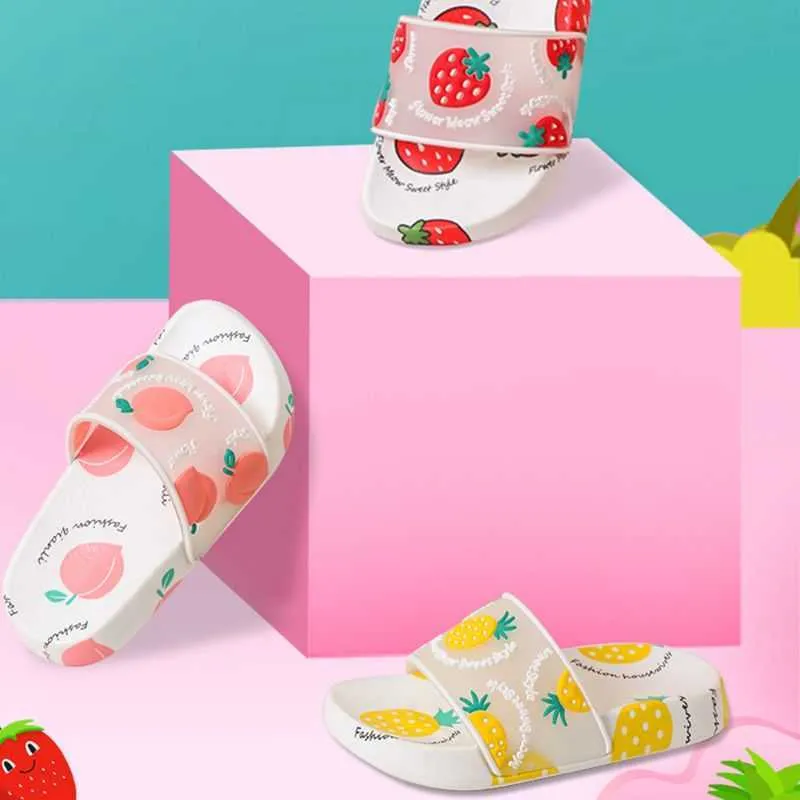 Slipper Kind Kinderen Meisjes Zomer Glijbaan Sandalen Leuke Aardbei Ananas Fruit Transparante Zachte Slippers Anit-Slip Water