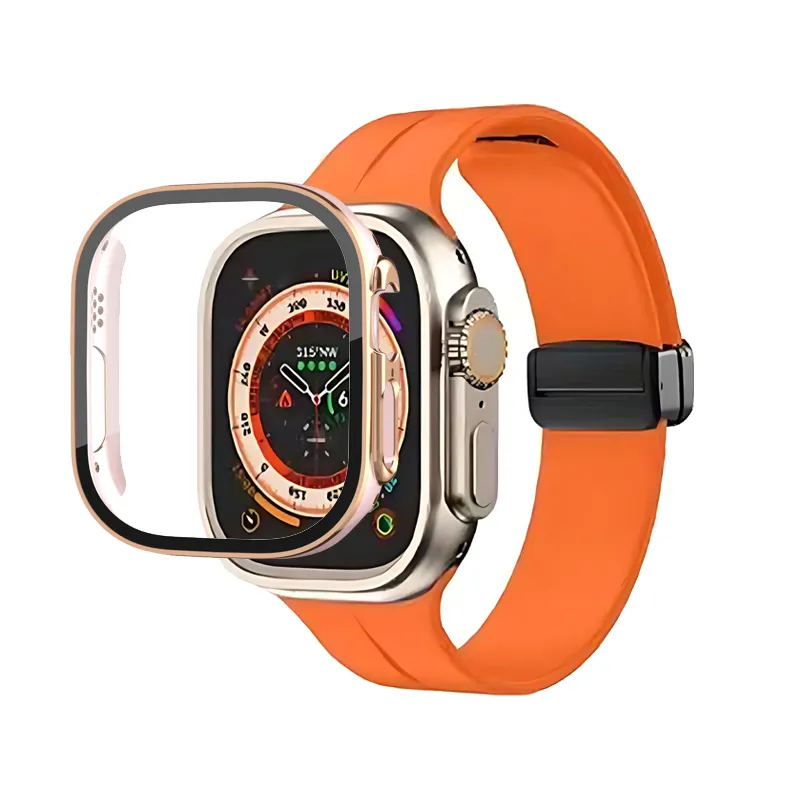 Misura 49 mm Per Apple Watch Ultra 2 Ultra2 Serie 8 9 49 mm iWatch cinturino marino smart watch orologio sportivo scatola cinturino di ricarica wireless Custodia protettiva Custodia protettiva Spedizione veloce