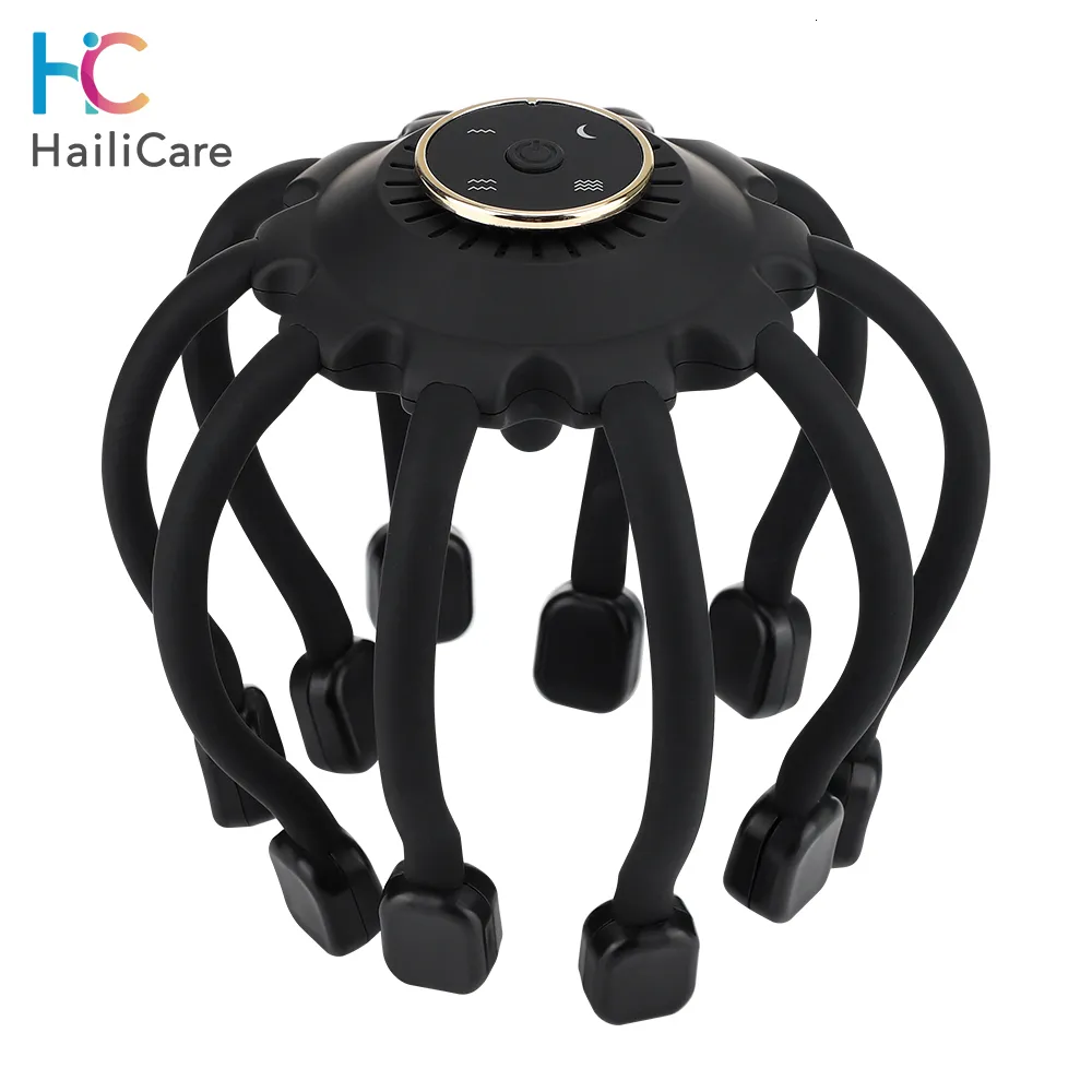 Hoofdmassager Bluetooth Electric Octopus Claw Head Scalp Massager Vibratie Massage Therapeutische kop Krassen Relief Vermoeidheid Verbeter Slaap 230815