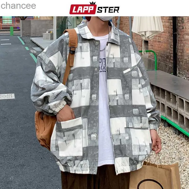 Lappster Korean Fashion Plead Jackets Coats 2023 Y2K уличная одежда университетские куртки японский стиль хараджуку Винтажные повседневные куртки HKD230815