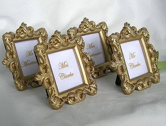 Resin Baroque Gold place card holder wedding birthday party photo frame table decoration wholesales