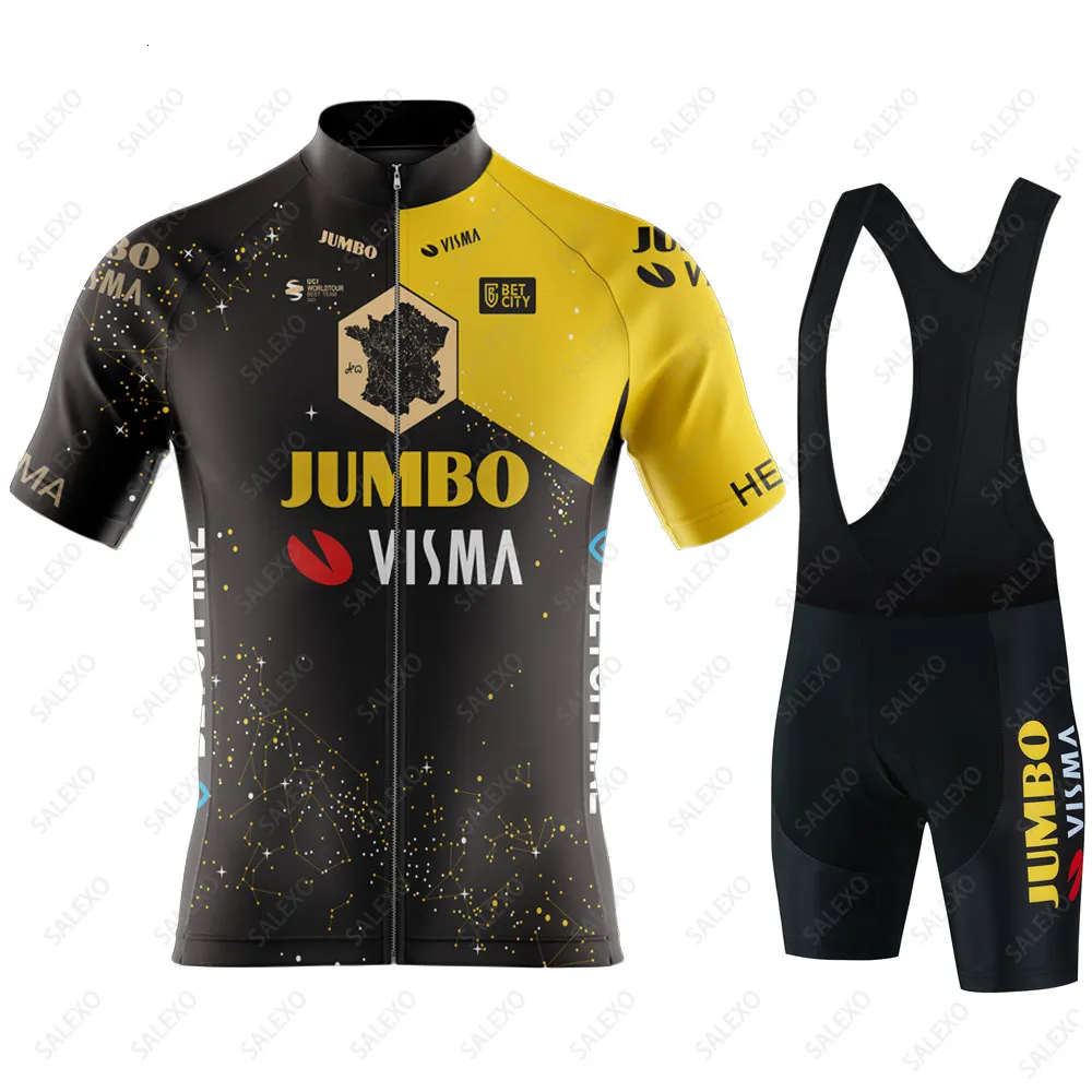 JUMBO VISMA Summer Spring maillot ciclismo hombre bicycle clothing cycling  tenue cyclisme homme bike jersey roupa ciclista Color: no fleece set 19,  Size: M