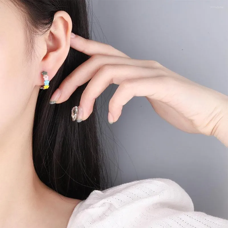 Stud Earrings 925 Stamp Silver Small Cherry Flower For Women Vintage Party Luxury Designer Jewelry GaaBou Jewellery